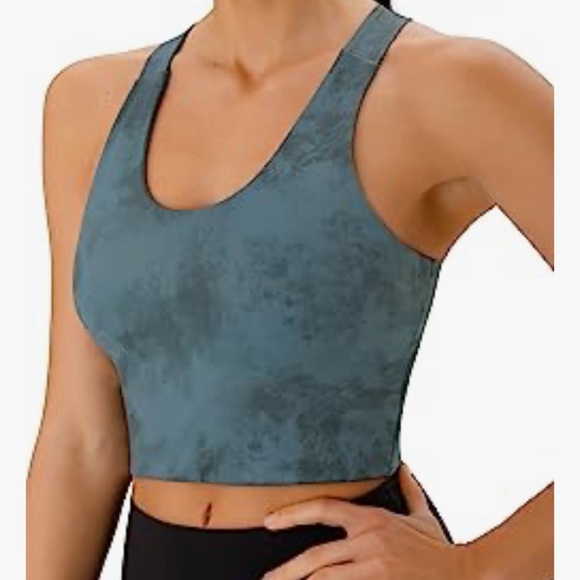 Sports Bras for Women Criss-Cross Back Padded Workout Tank Tops Medium - Picture 2 of 9